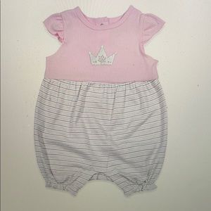 Sterling Baby stripes and solid romper in pink